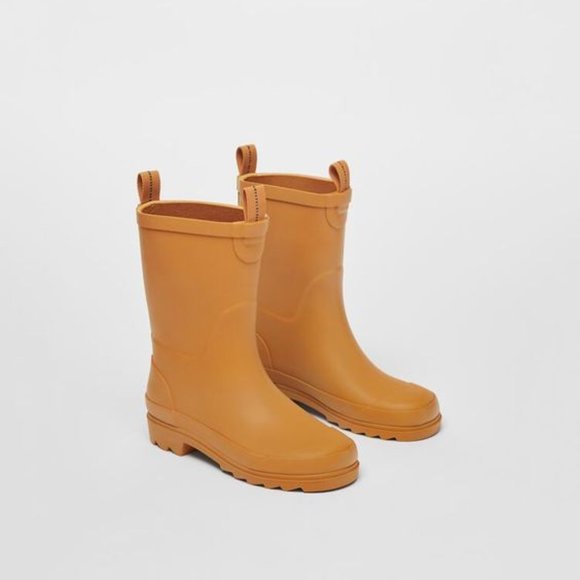 NWT Zara Rain Boots Limited Edition Mustard Yellow - Picture 1 of 8